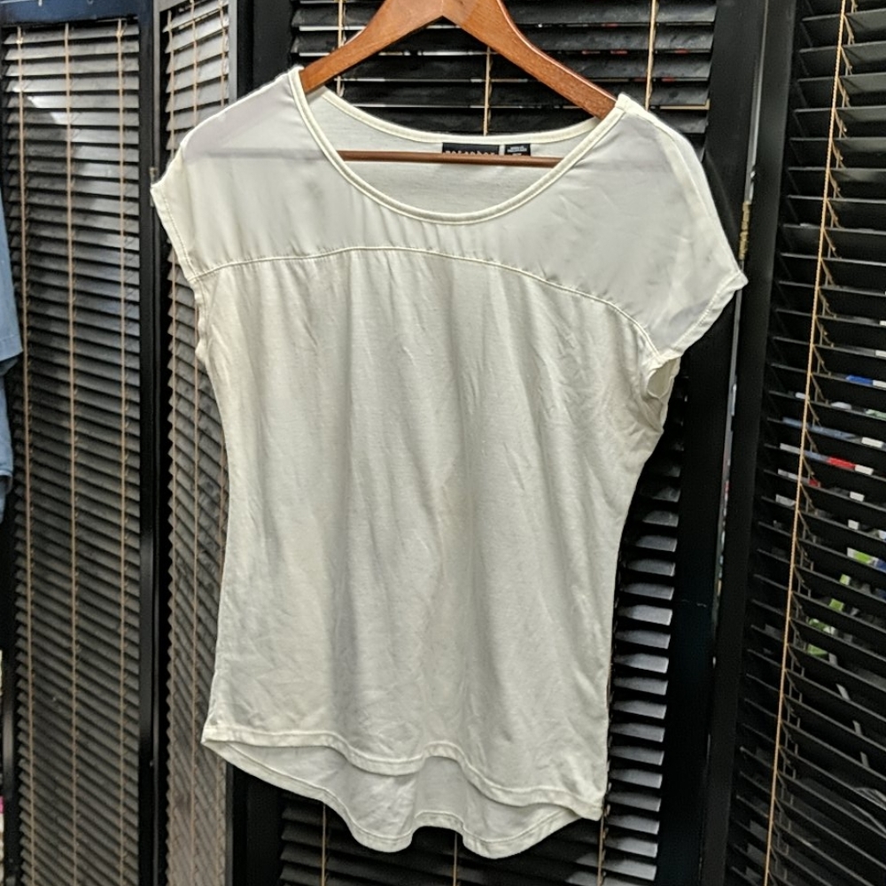 Metaphor cream sheer and knit top M